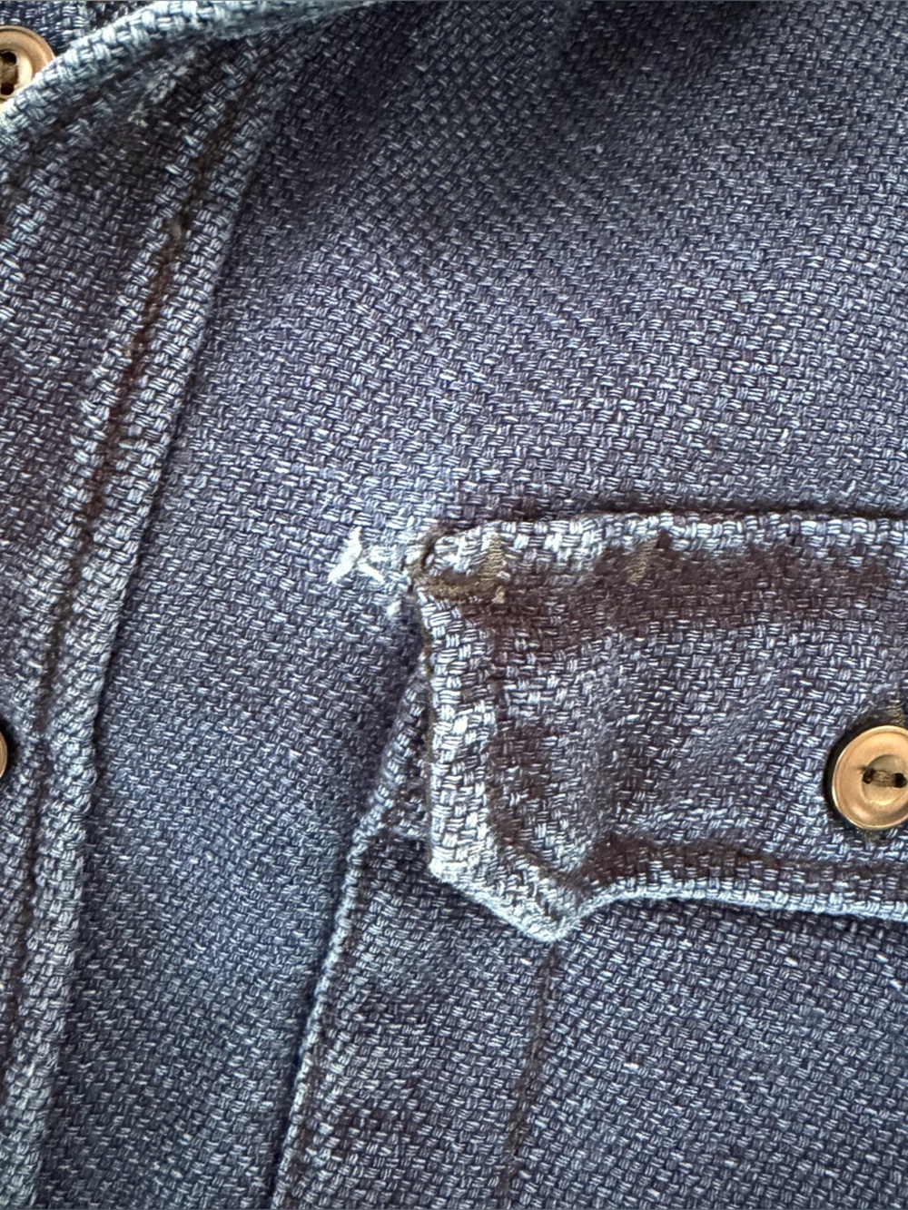 Taylor Stitch Division Shirt Mens Medium 40 Organic Cotton Shacket Blue Twill - Picture 8 of 11